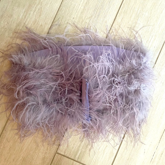 BRAND NWT LA MARQUE “ZAINA” Ostrich Feather Bustier in Lavender 🌟 Size XL - Picture 4 of 6